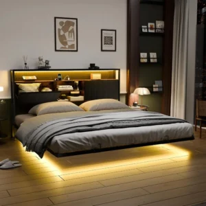 Bed Frame King with LED Lights
