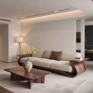 Big  Wooden Living Room Sofas