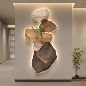 Three Dimensional Stone Mural Led Wall Lamp