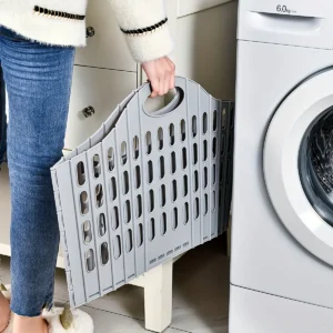 Bohemian style foldable laundry basket with handle