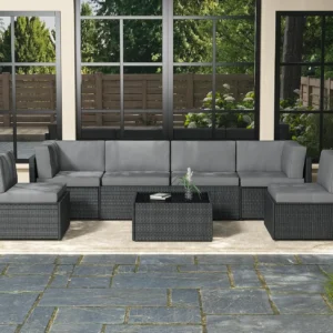 7 Piece Outdoor Patio Sectional Sofa Set